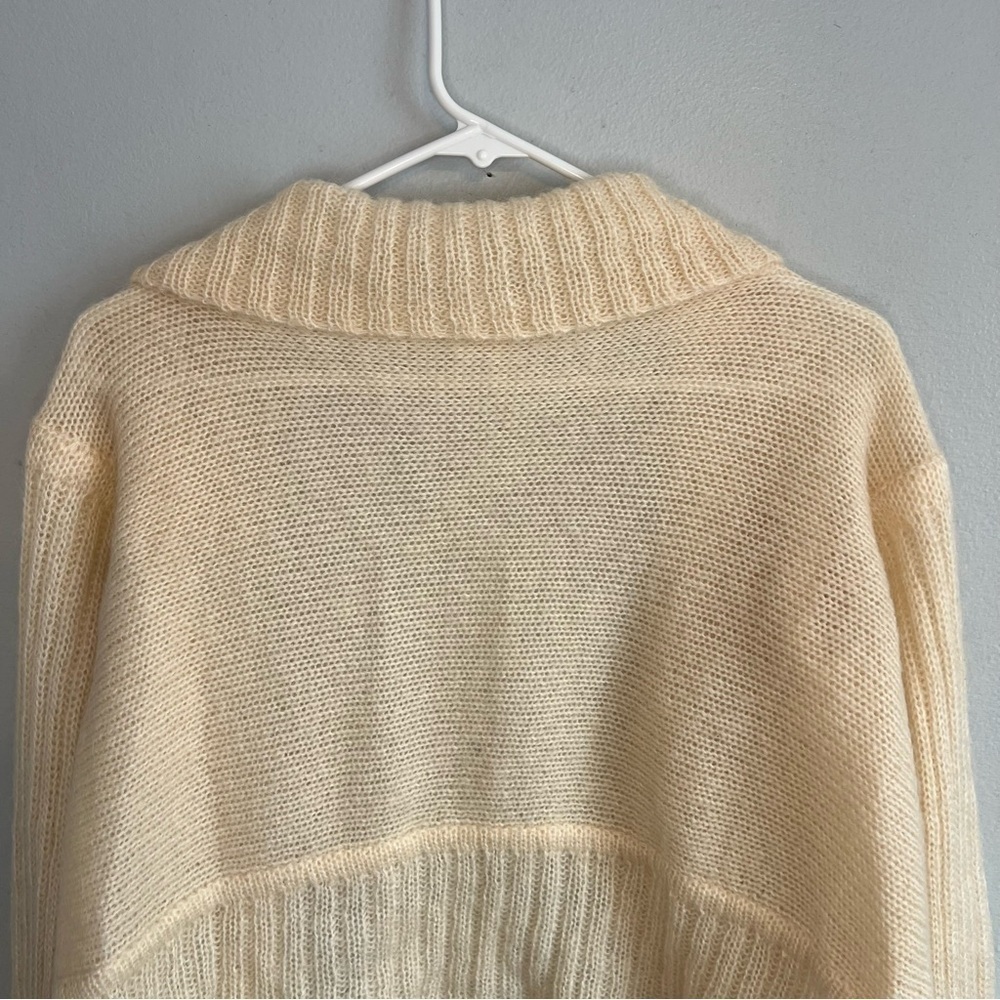 Free People Womens Mohair Blend Open Cardigan Cropped Cream Sz S Cottagecore - Picture 13 of 13